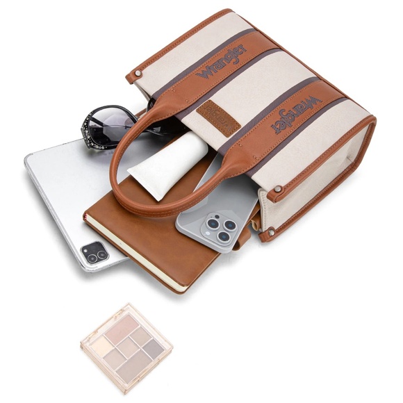 Wrangler Color Block Tote/Crossbody Brown - Picture 4 of 5